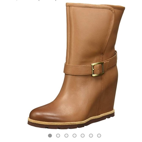 ugg leather wedge boots